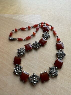 Vintage Czech carnelian necklace